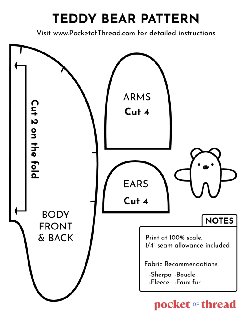 Teddy Bear Pattern | Pocket of Thread | Sewing Blog